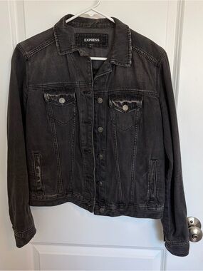 Express Washed Black Denim Jacket